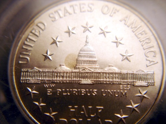 1989-D-Congress-50-Cent-Commemorative---PCGSms69---Blotch-On-Rev.